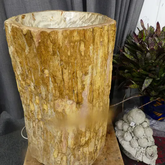 PETRIFIED WOOD PEDESTAL SINK 250KGS