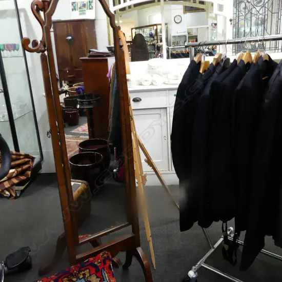 MAHOG. FULL LENGTH SWING MIRROR