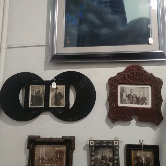 2 CHIP FRAMES WITH PHOTOGRAPHS 