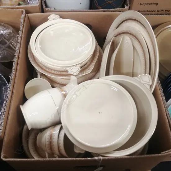 CREAM & GILT PART DINNER SERVICE