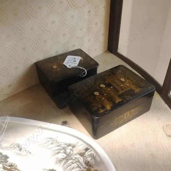 2 CHINESE DECORATED LACQUER BOXES