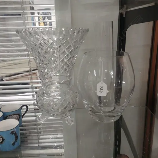 LGE CRYSTAL VASE + 2 OTHERS