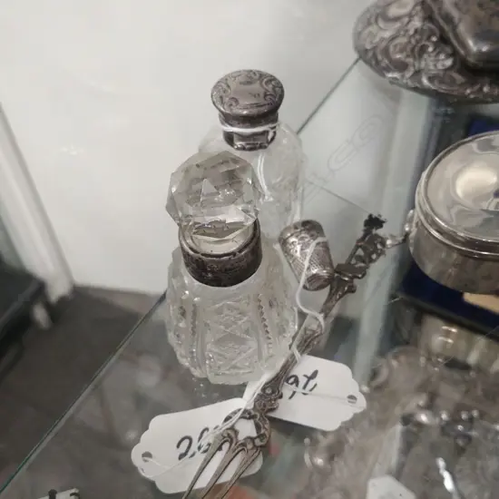 2 S/S CRYSTL BOTTLES; S/S THIMBLE; 800 SS FORK