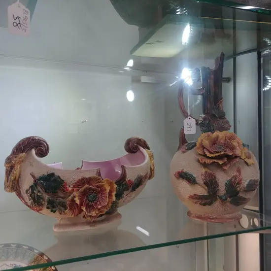 PR FLORAL RELIEF JUG/DISH