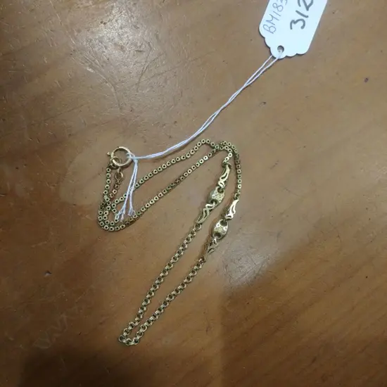 UNMARKED 9CT GOLD FANCY LINK CHAIN 7.74gm