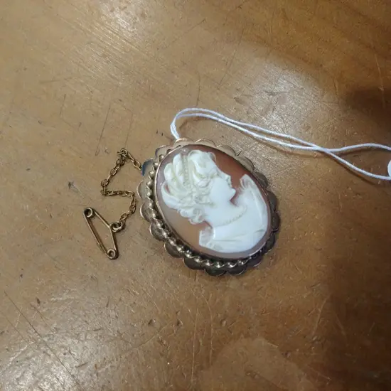 9CT ROSE GOLD FRAMED CAMEO BROOCH