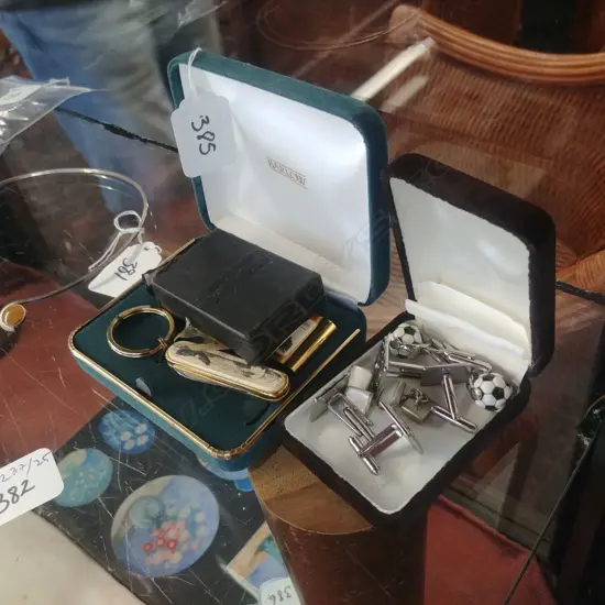 3 BOXES OF CUFFLINKS ETC