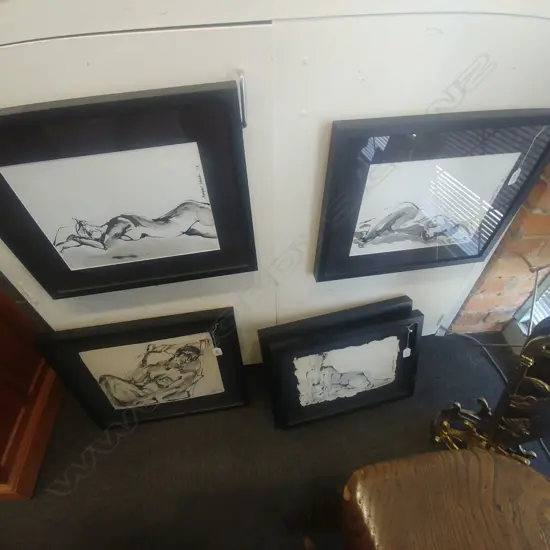 FIVE M. JOHNSTON FRAMED NUDES