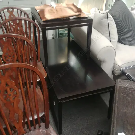 2 EBONISED COFFEE TABLES