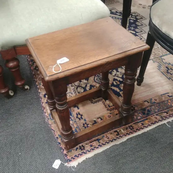 ANTIQUE OAK SMALL STOOL