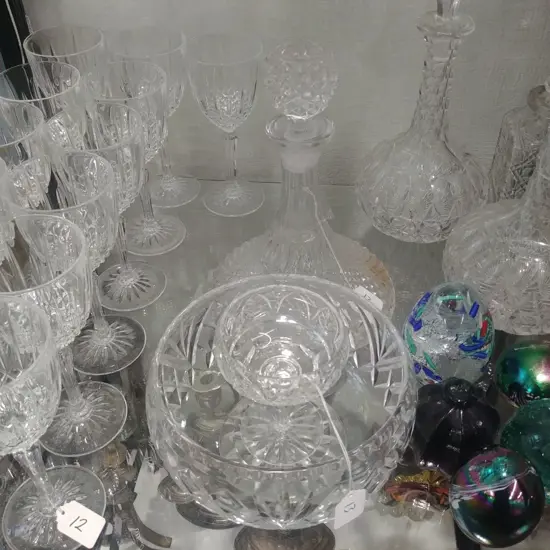 GLASS DECANTER;CRYSTAL BOWL ETC.