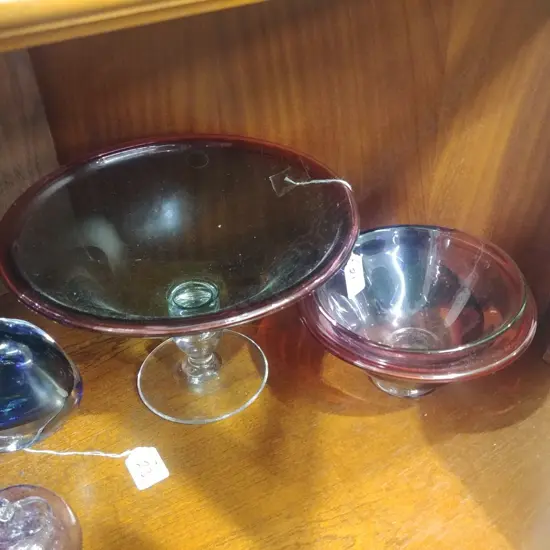3 HOGLUND ART GLASS BOWLS
