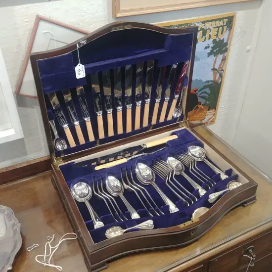 CANTEEN OF SILVER PLATE CUTLERY