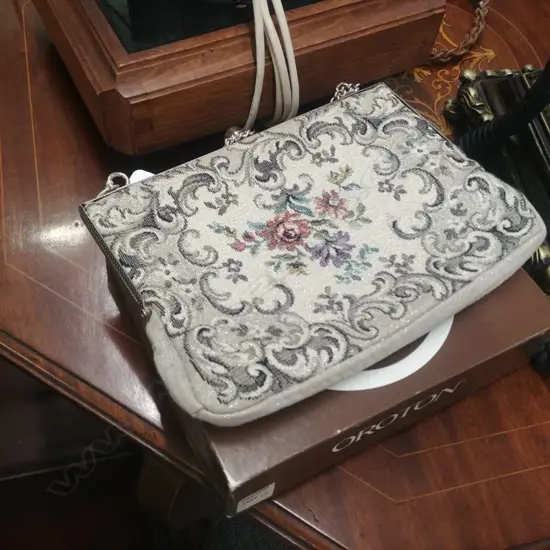 OROTON EVENING PURSE IN ORIG BOX & EMBROIDERED EVENING PURSE