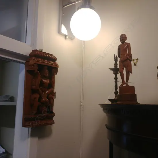 INDIAN SHIVA; GHANDI; BRASS CANDLESTICK