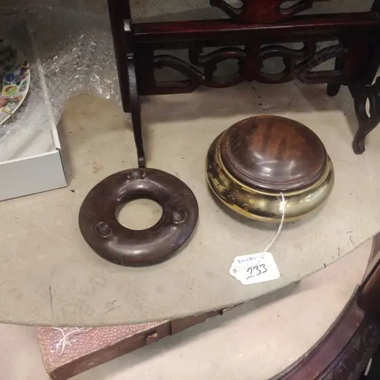 CHINESE BRASS INCENSE TRAY