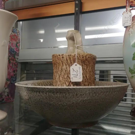 POTTERY BOWL AND JUG