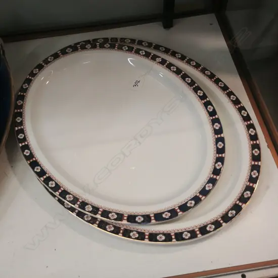 2 LG CHINA WOODS WARE GILT MEAT PLATTERS