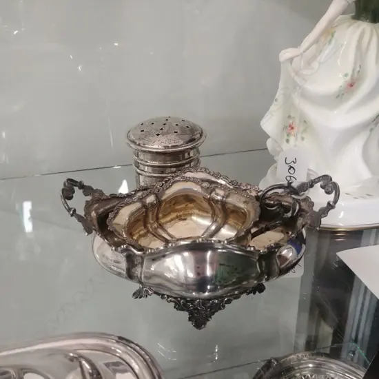 STERLING SIL. MILK, SUGAR; ICING SUGAR SHAKER