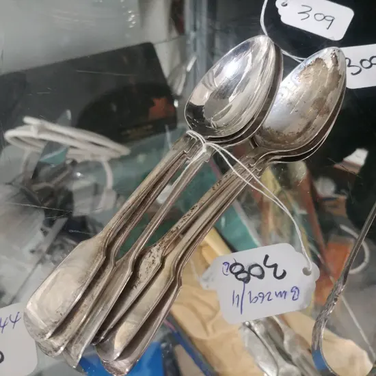 6 STG SILVER TEASPOONS