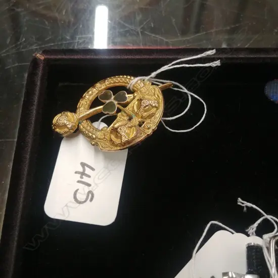 An early 20thC Scottish kilt pin form brooch