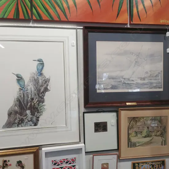 2 PRINTS R.CHING/SPIRIT OF ADVENTURE + W/C BY OLIVE CRAWFORD