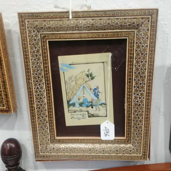 ORNATELY FRAMED MOGHUL MINIATURE ON IVORY