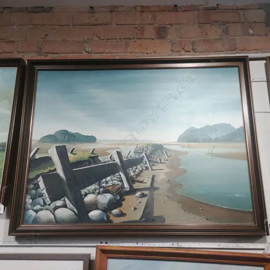 STUART SLADE 'THE OLD KUTARERE WHARF' ACRYLIC 1987