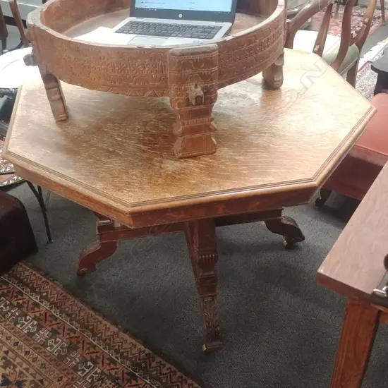 OAK OCTAGONAL CENTRE TABLE