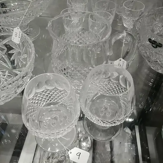 WATERFORD COLLEEN WATER JUG+ 2 BRANDY BALLONS