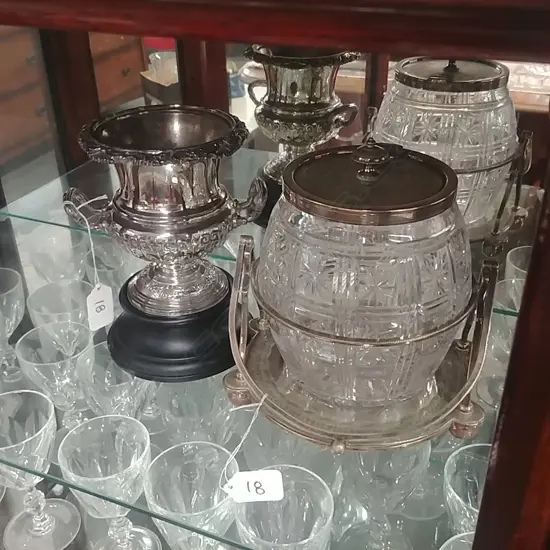 EP BISCUIT BARREL AND TROPHY