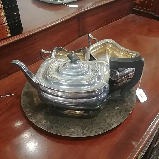 3 PC EP TEASET ON COPPER DISH