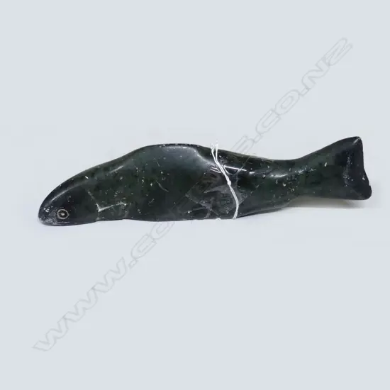 GREEN STONE CARVED FISH