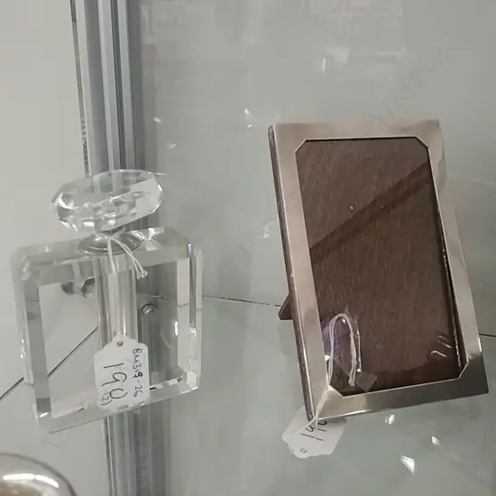 STERLING PICTURE FRAME AND BOTTLE