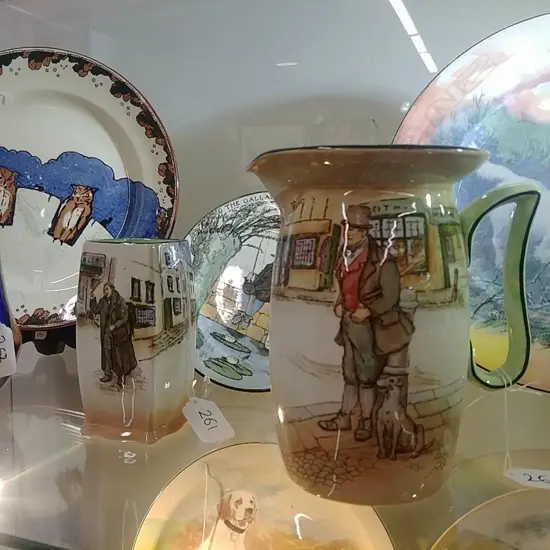 R/D JUG VASE + PLATE