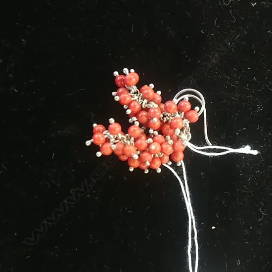 SILVER + CORAL HOOK EARRINGS 