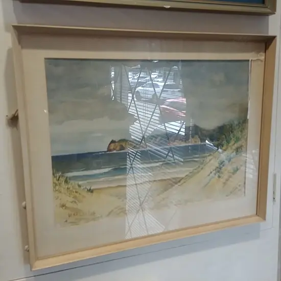 COASTAL LANDSCAPE W/C SGND WM COATES