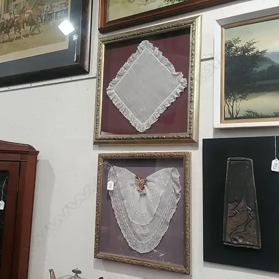 2 VICTORIAN FRAMED HANDMADE LACE