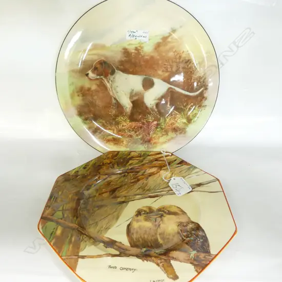 2 R/DOULTON PLATES DOG & KOOKABURRA 