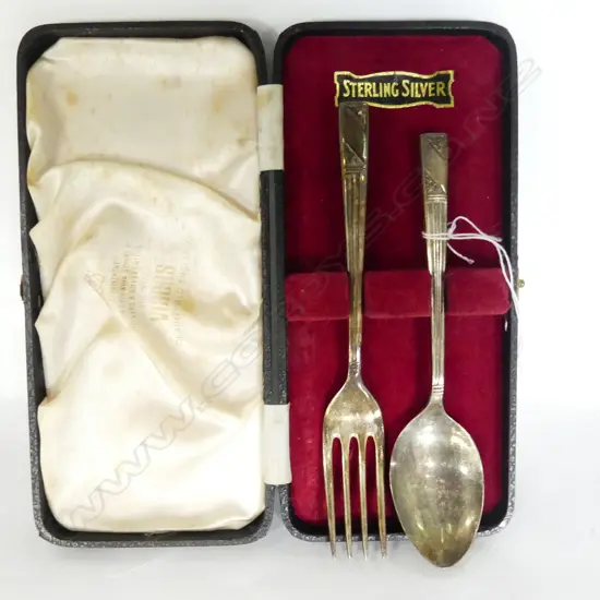 VINERS STERLING SILVER FORK & SPOON CHRISTENING