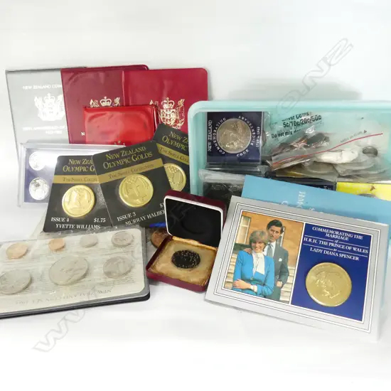 BOX ASSORTED UNCIRC. ETC COINS