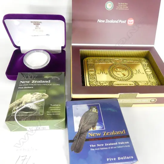 FOUR BOXED 5$ SILVER COINS