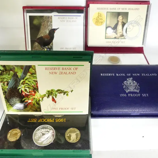 4 NZ COIN PROOF SETS '94-'97