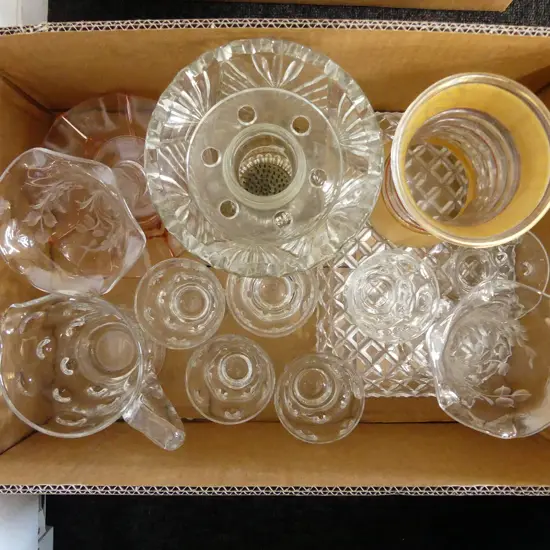 BOX OF WEBB CRYSTAL DRINKS SET, CRYSTAL & GLASS