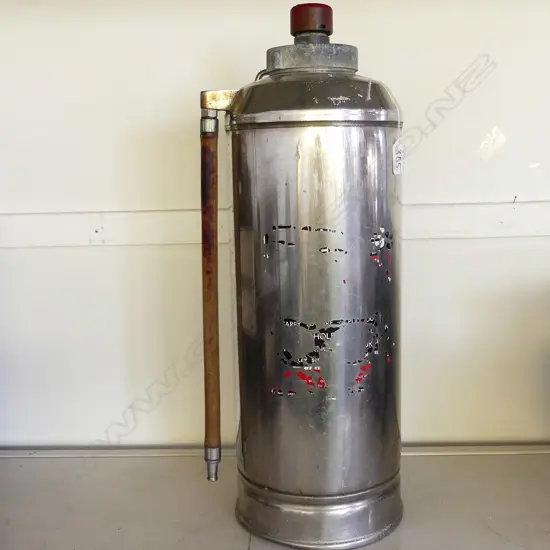 VINTAGE STAINLESS STEEL FIRE EXTINGUISHER