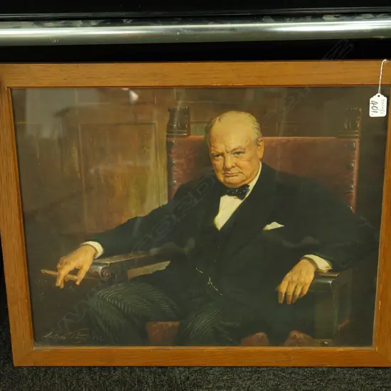 WINSTON CHURCHILL COLOUR PRINT by FROST & REED