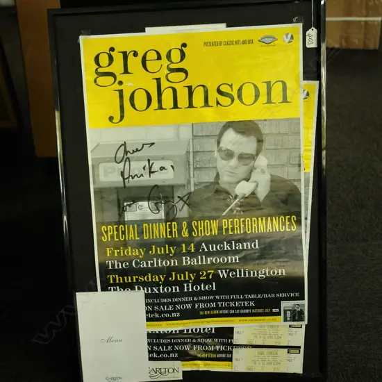 GREG JOHNSON SIGNED POSTER + TICKETS