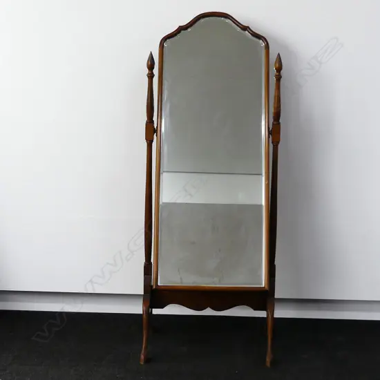 FULL LENGTH CHEVAL MIRROR, BEECH FRAME