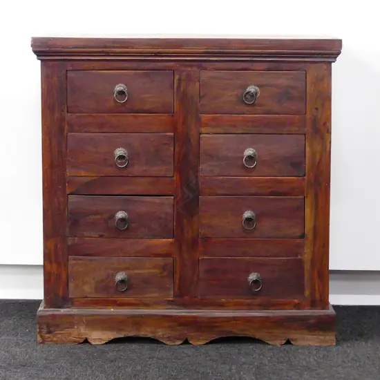 INDONESION TEAK  8 DRAWER CHEST
