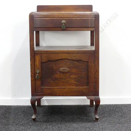 1940'S OAK BEDSIDE CABINET